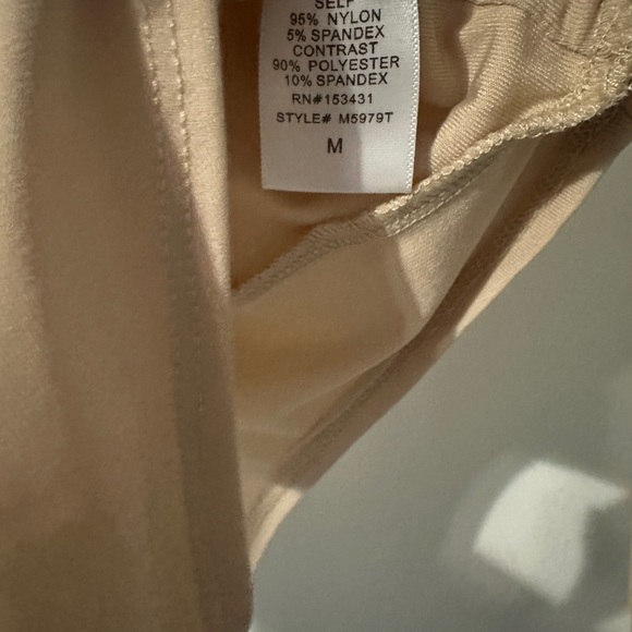 Windsor bodysuit. Mesh sleeves with polka dots. Beige. Never worn. No tags. - Picture 8 of 8